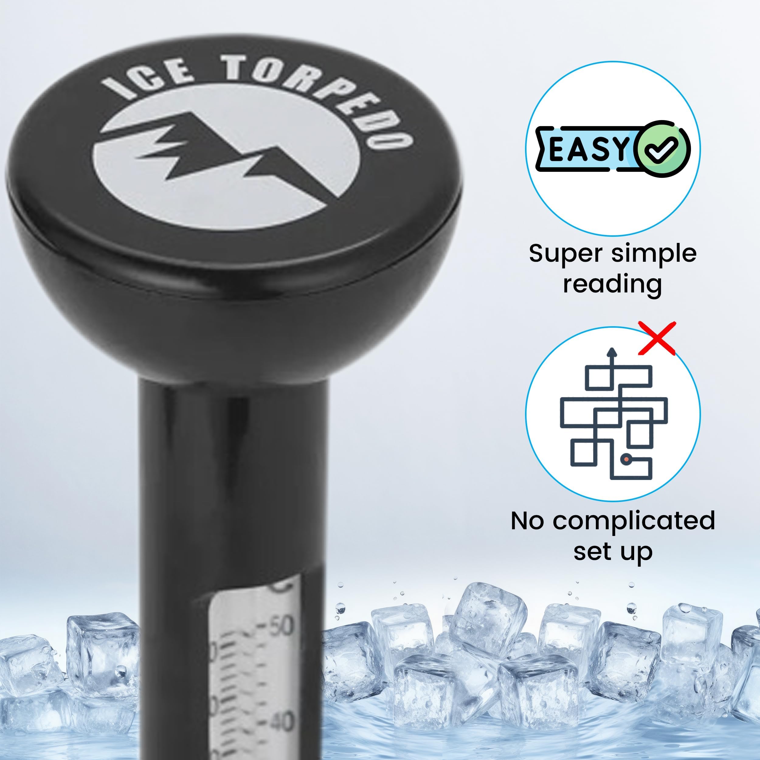 Ice Torpedo Ice Bath Thermometer Easy To Read Floating | FindTheDeal