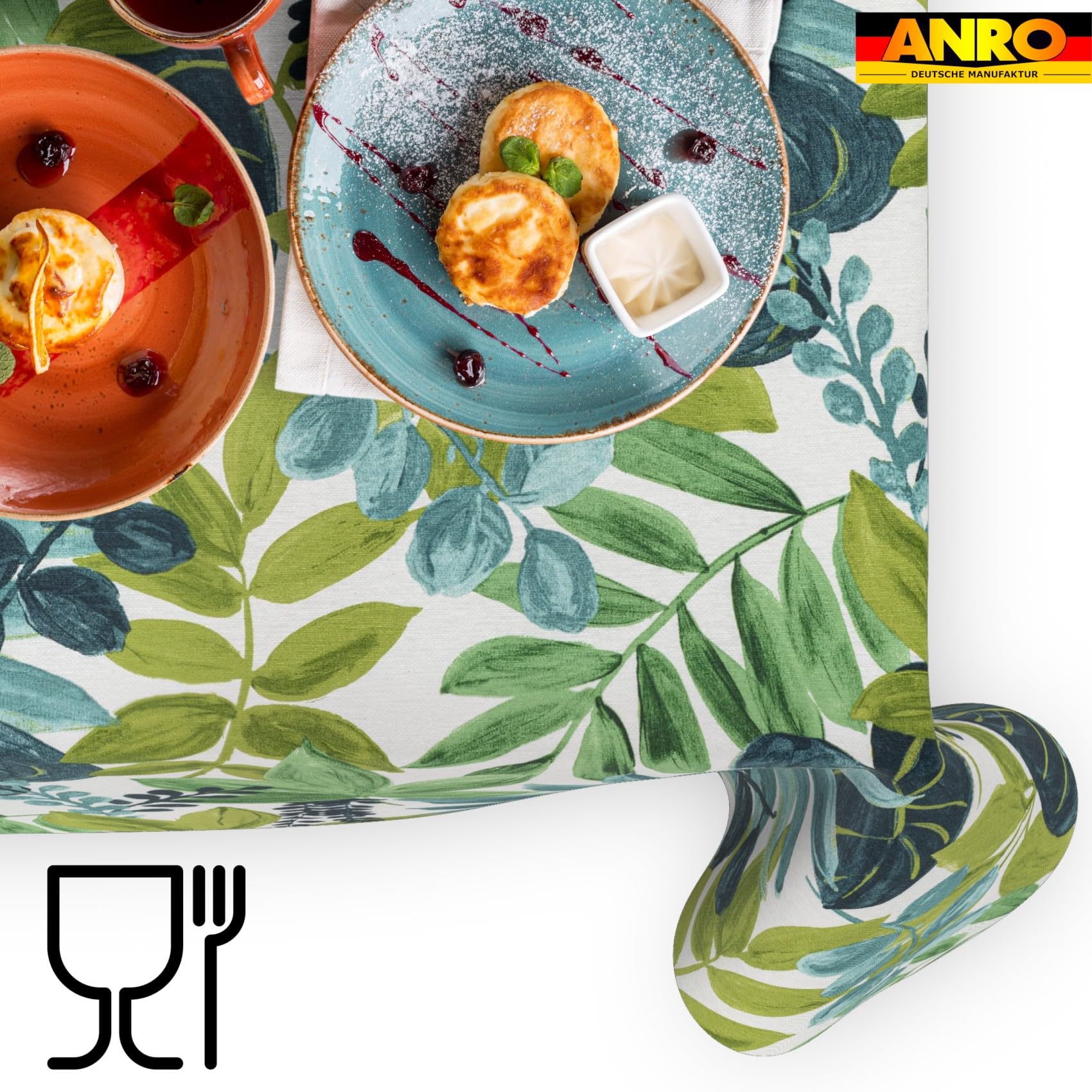 Mantel lavable, fácil de limpiar, de algodón y poliéster, antimanchas, para jardín, tropical, 2000 x 140 cm (20 m), para interior y exterior
