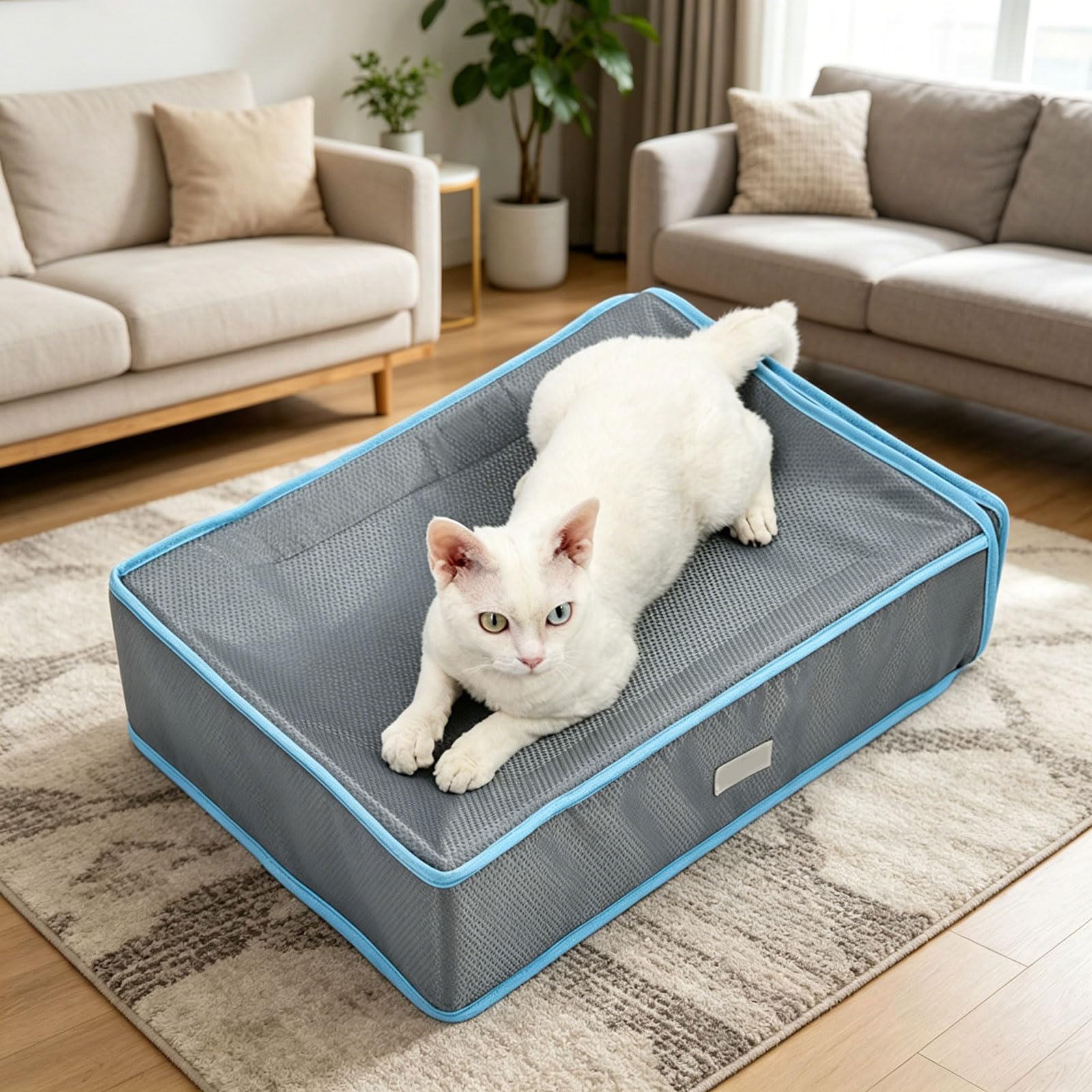 Tapis de refroidissement pour animal de compagnie avec base antidérapante en mousse à mémoire de forme souple pour réduire la pression et réduire la pression