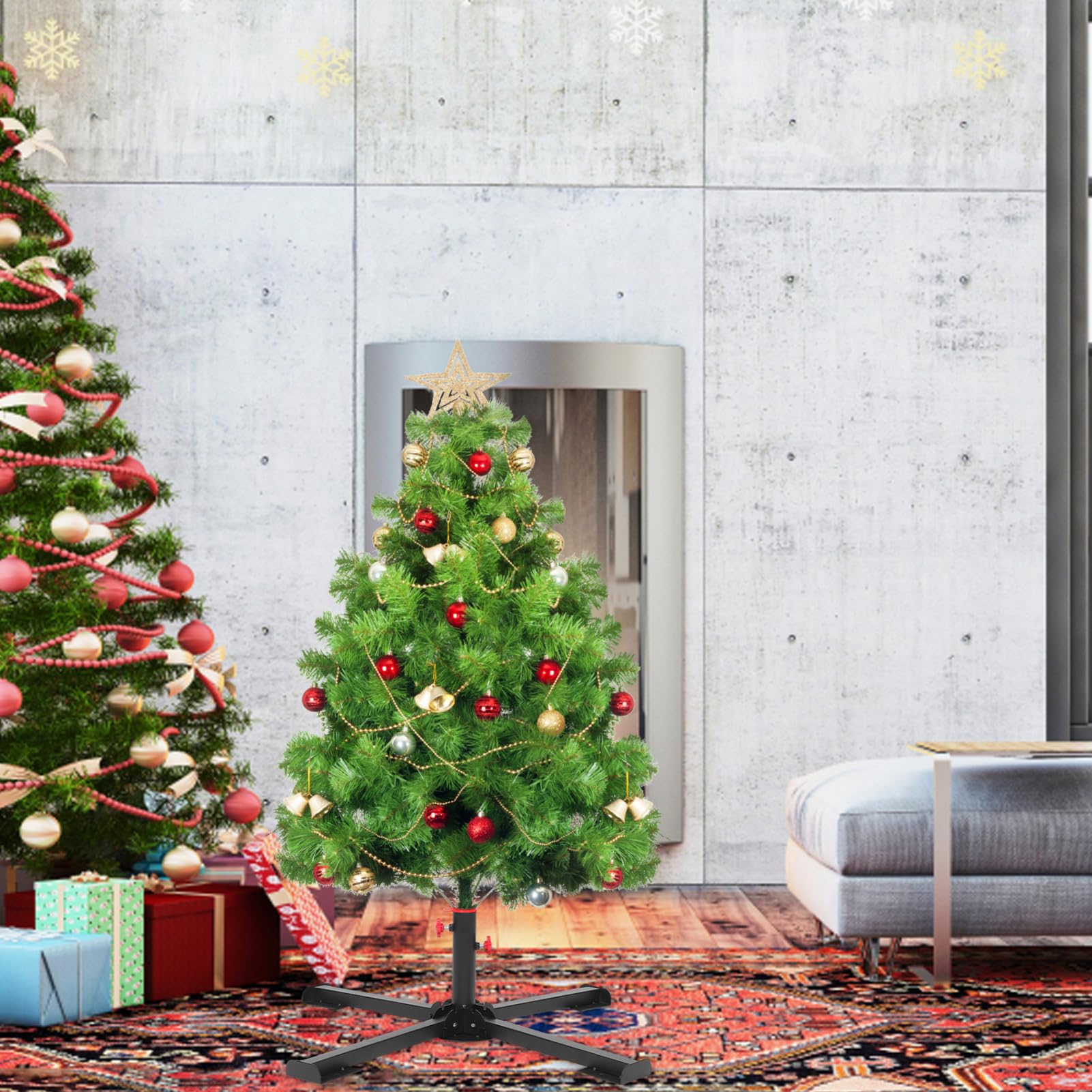 Amosfun Soporte de Base para Árbol de Navidad Plegable Soporte Resistente para Árbol de Navidad Artificial Base para Sombrilla de Patio Suitable