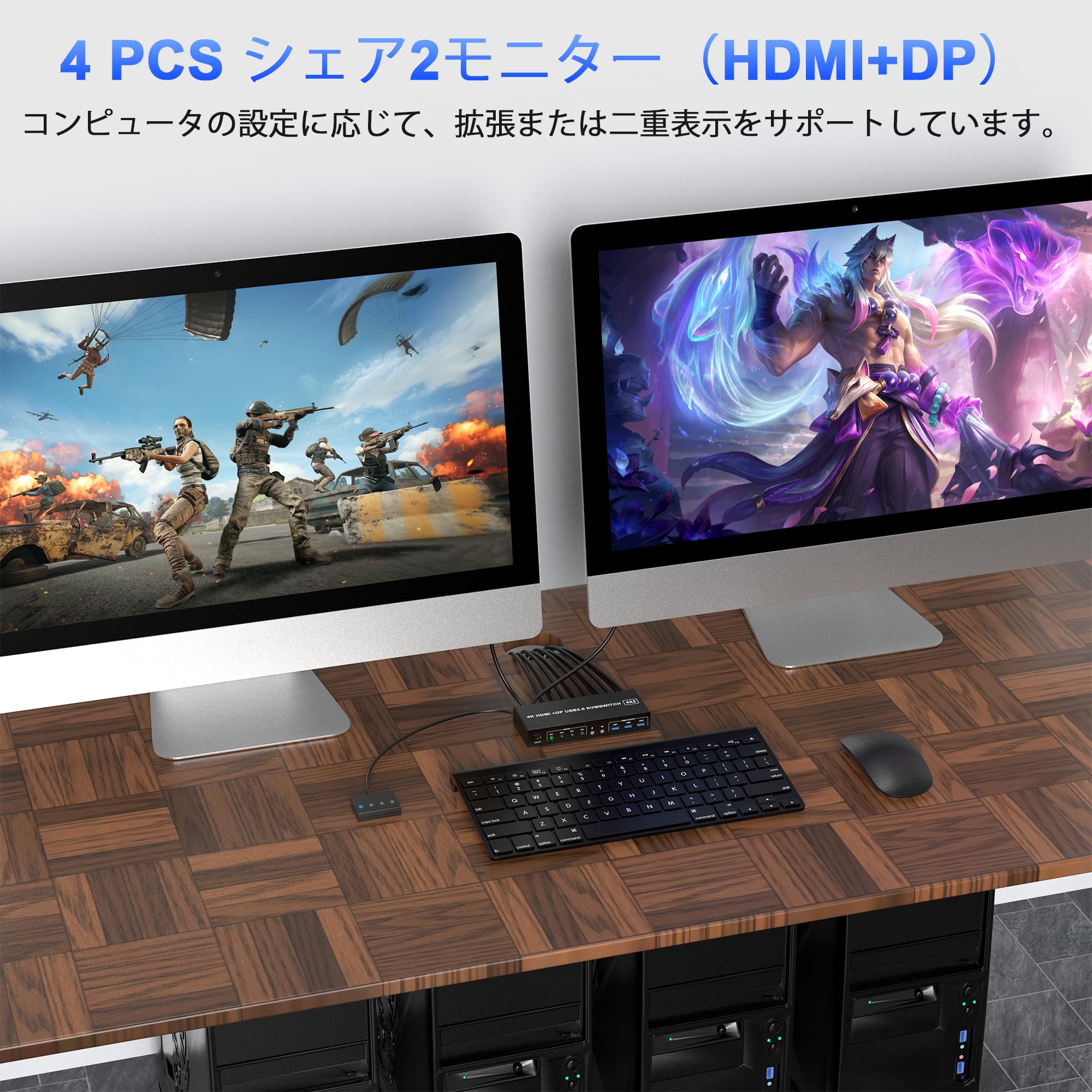 Amazon.co.jp: 4 ポート USB 3.0 Displayport + HDMI KVM スイッチ