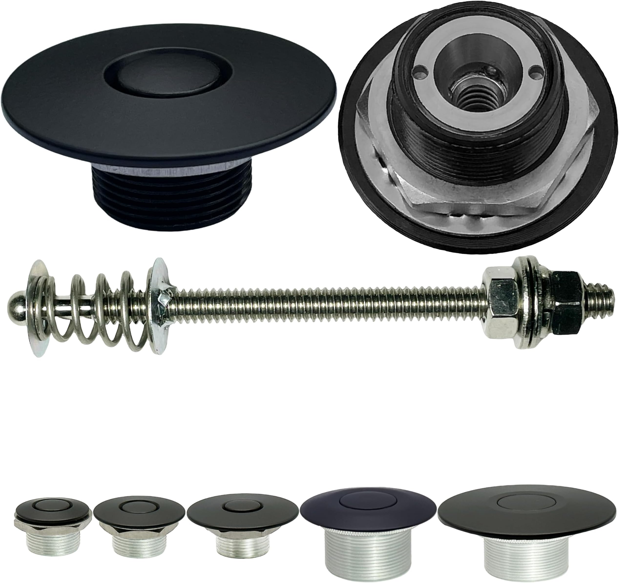 1.5" Round Black Pro Series Quick Release Latch, 4" Stud, Made in USA, Powder Coated, 400 Lbs Strength