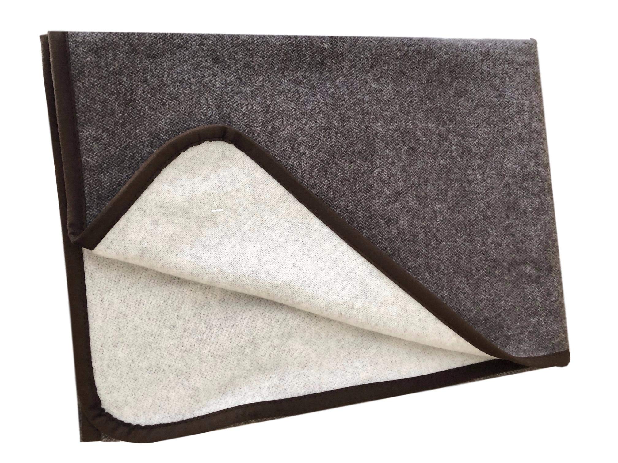 Alpenwolle Cashmere Plaid Wool Blanket, Bedspread, Throw, Plaid Double-Sided in Chocolate Brown/Cream (150 x 200 cm)