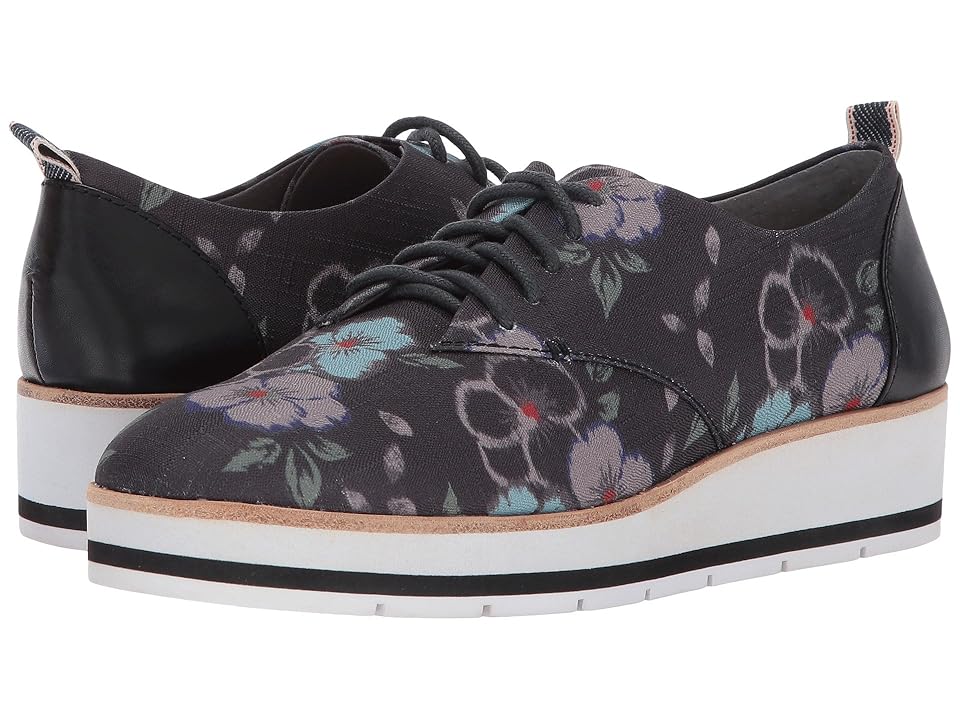 

ED Ellen DeGeneres Oberlin (Floral Ikat/Black/Blue Multi Fabric/Leather) Women's Shoes