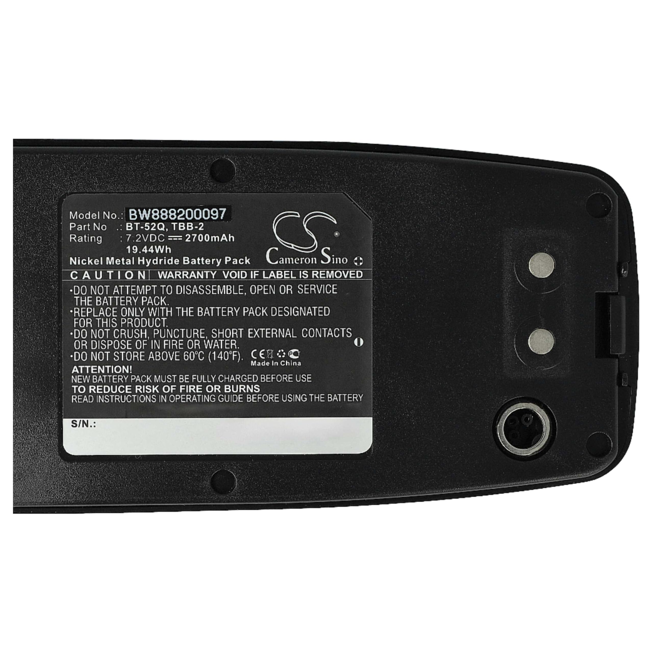 Vhbw Akku Für Topcon GTS Serie – 2700 MAh, 7,2 V, NiMH, Kompatibel Mit Total Station