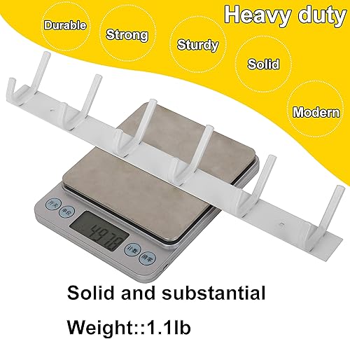 Miniatura 10 de WEBI Percheros para montar en la pared, ganchos para colgar en la pared, color blanco, gancho para colgar abrigos, 2 ganchos para colgar abrigos,