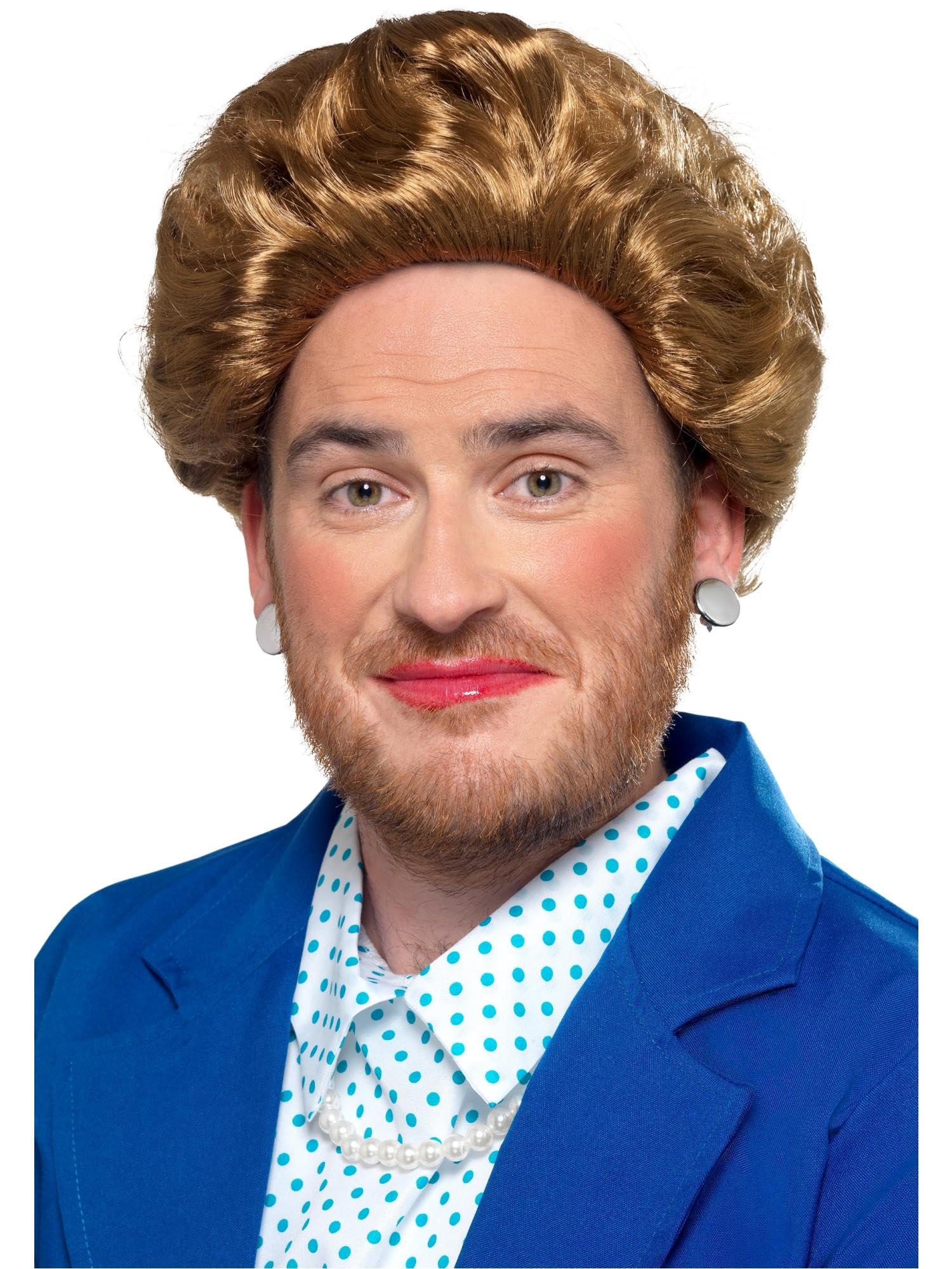 Smiffys Iron Lady Wig, Brown, Icons & Idols Fancy Dress, Adult Dress Up Wigs Halloween