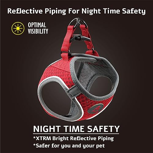 Miniatura 4 de DOCO Arnés para perro (pecho de 13.5"-14", peso de 4 a 6 libras) Athletica, ajustable, resistente, no asfixia, chaleco para cachorros para perros