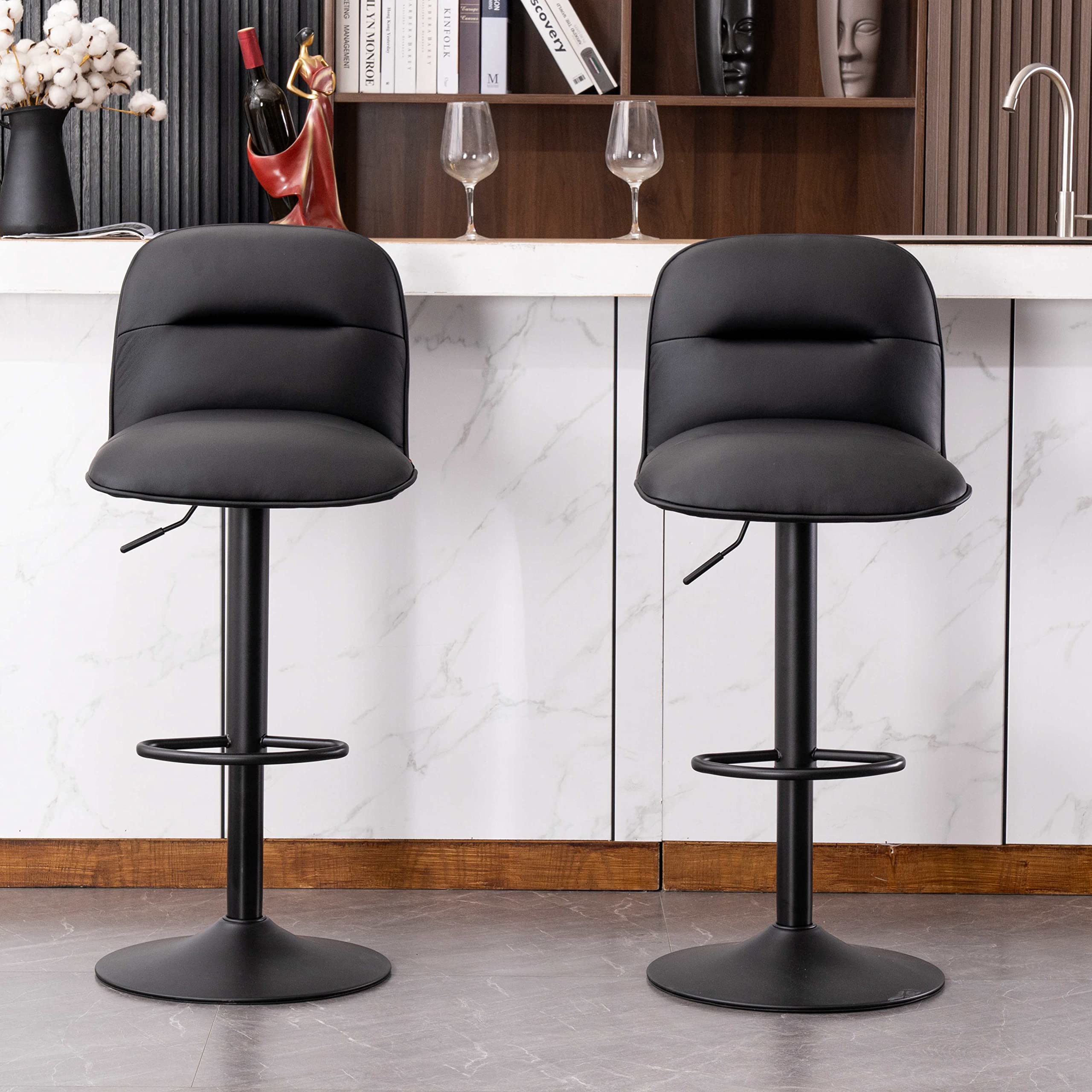 Photo 1 of **MAY BE MISSING PIECES/PARTS/HARDWARE** YOUTASTE Black Bar Stools Counter Height Chairs Set of 2 