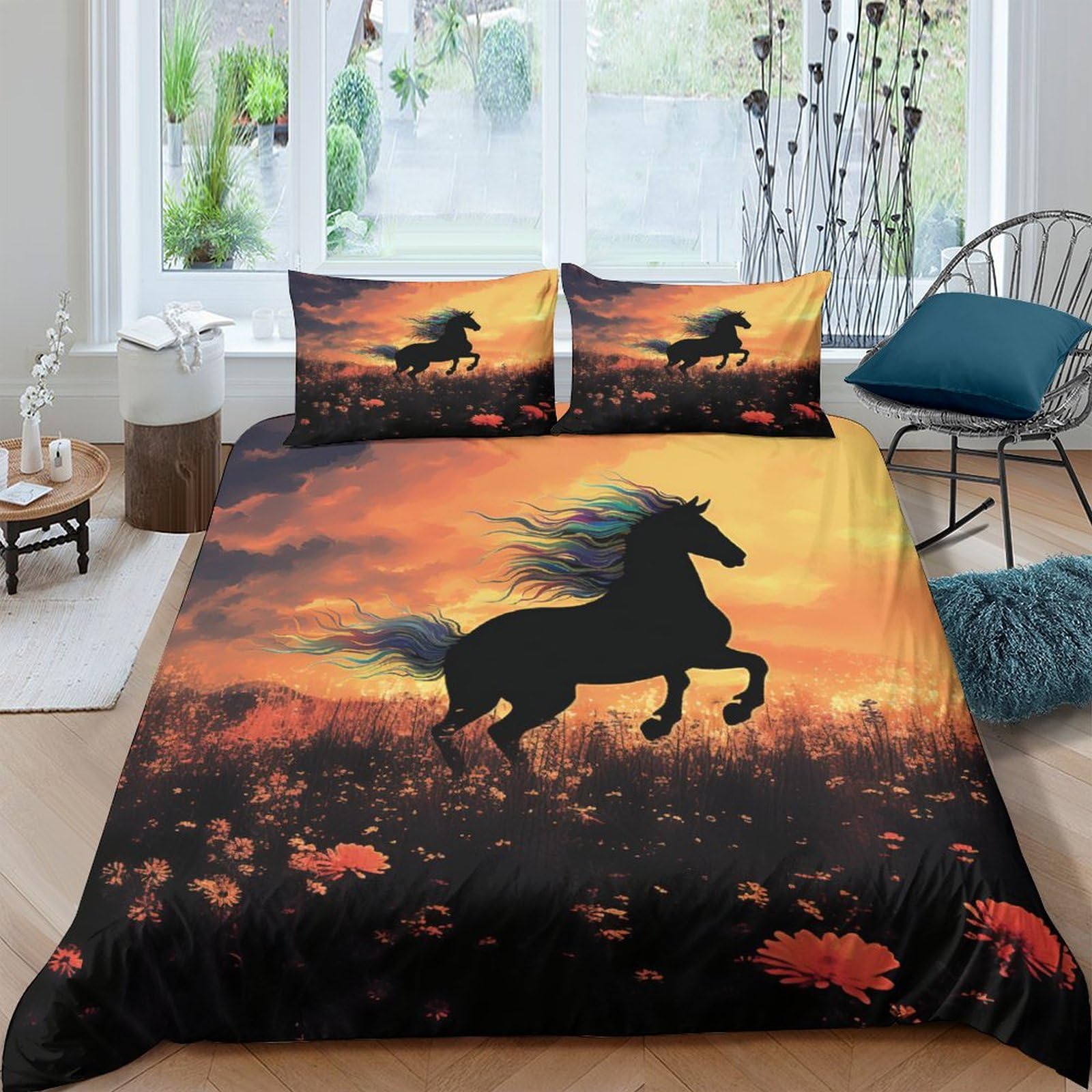 Housse de couette cheval King pour transformer la chambre des enfants et ados