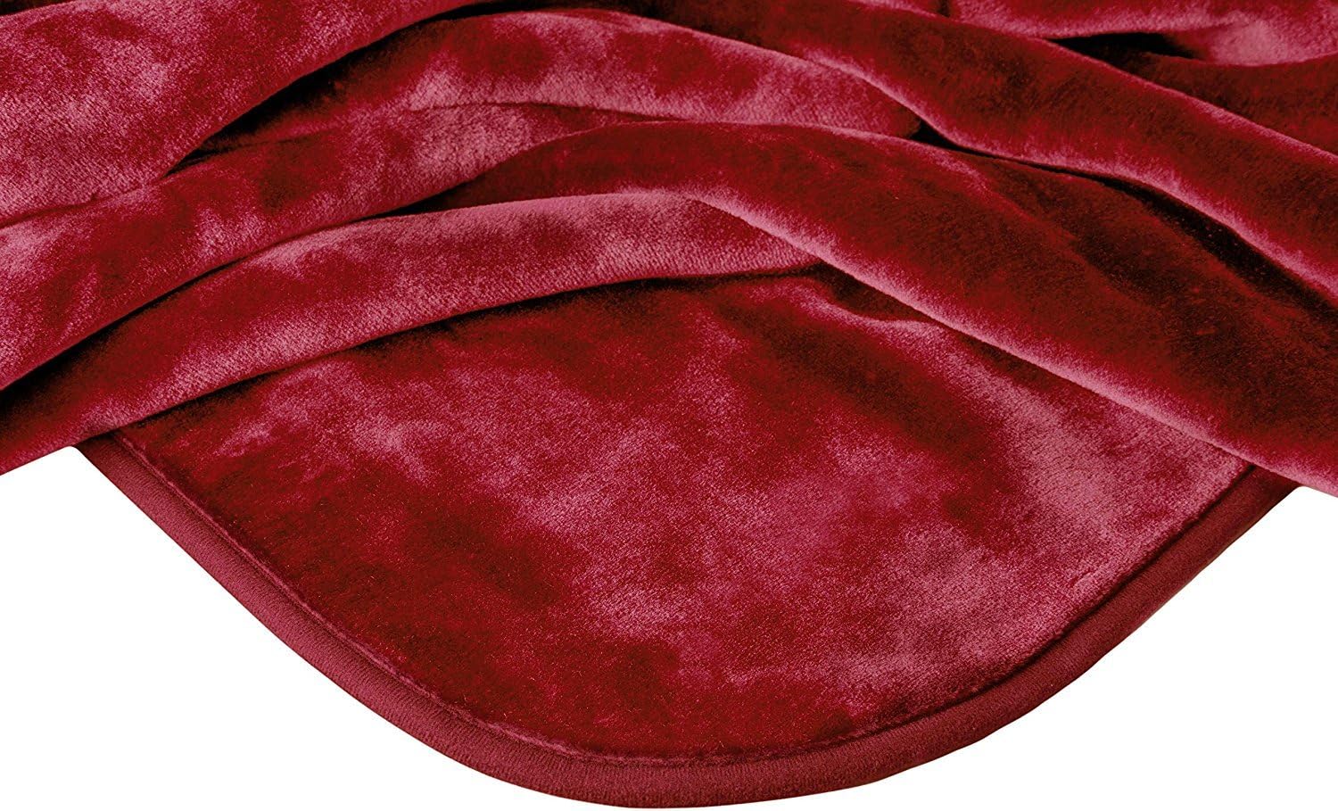 Queen Size 78" x 94" Solid Korean Mink Blanket Burgundy