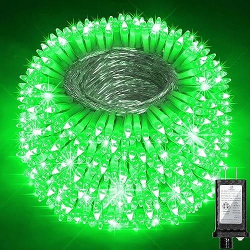 Miniatura 12 de Guirnalda de 1500 luces LED de Navidad de 470 pies, 12 modos y temporizador de memoria regulable, enchufable al aire libre, cable transparente, luz