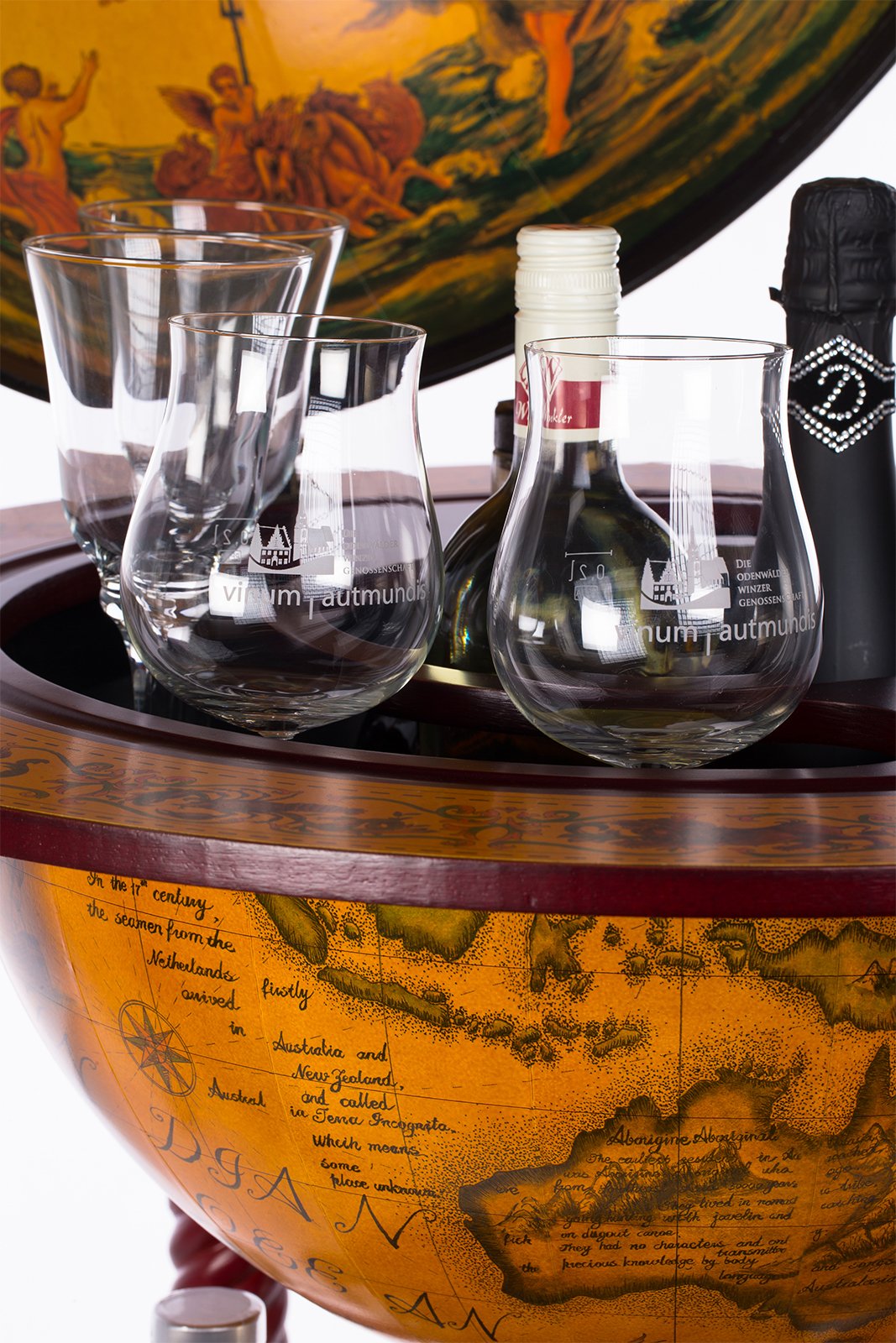 Géant Bar Ouvert Chariot 45043, avec bois d'eucalyptus piliers, massif dans Antique Rouge Marron, 120 cm de haut et 61 cm de largeur, Mobile par Chariot roues, ancienne maison de Globe Globe terrestre Bar, table de bar, bar, bar, Globe, bar à cocktails, b