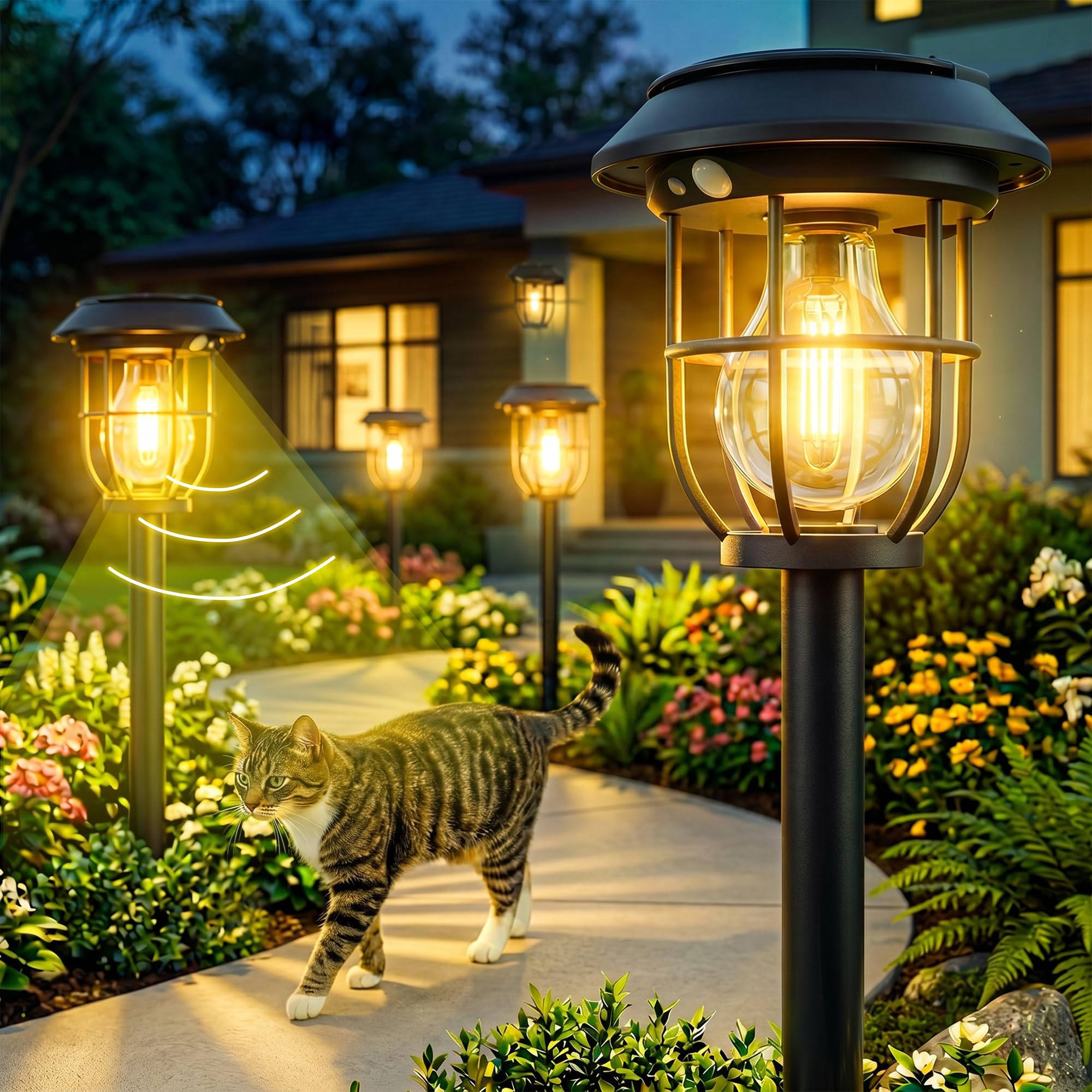 Icnice Solar Lights with Motion Sensor