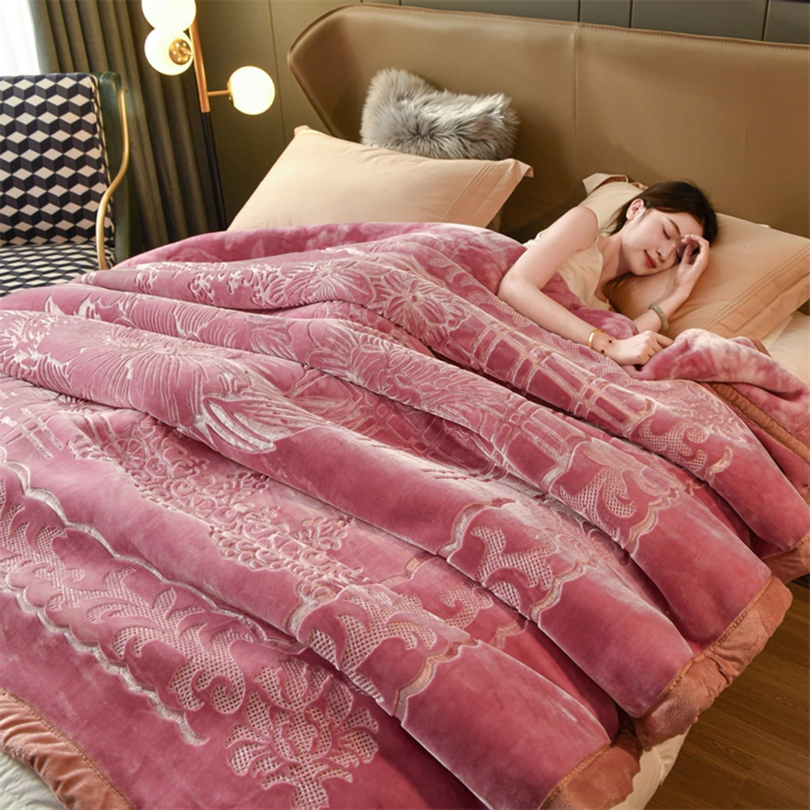 Amazon.com: ZYHSIJOBAS 11 Lbs Raschel Fleece Blanket for Winter