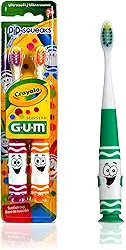 Escova Dental Infantil GUM Crayola Pip Squeak, cerdas macias, com 2 unid., Gum, Sortidas
