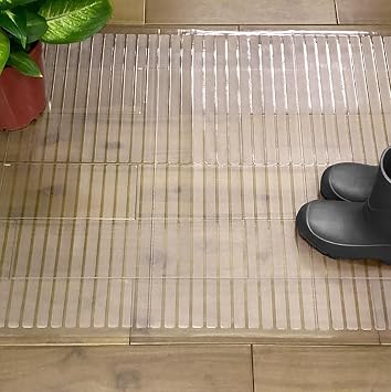 Home Must Haves Clear Vinyl Plastic Premium Deluxe PVC Floor Runner Protector for Carpet 27" Wide 27" x 35