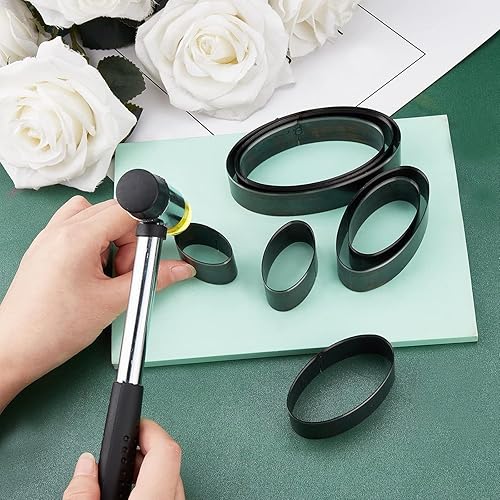 Miniatura 5 de SUPERDANT Herramientas elípticas de perforación de cuero, troqueladora, molde de corte, juego de troqueles de acero de alto carbono, herramienta de