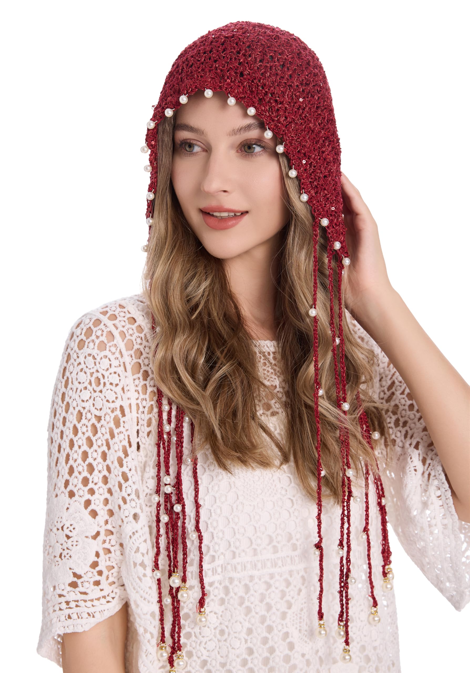 ZLYC Gorro de algodón para mujer con borla hecho a mano
