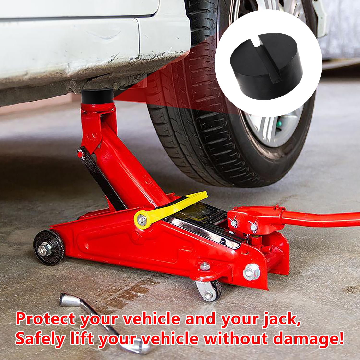 YIXISI Car Jack Pad Almohadilla de Goma, Almoadilla de Gato Universal Bloque de Goma con Ranura, Goma Gato Hidraulico Bloqu, para Gato Hidráulico Universal — view 5