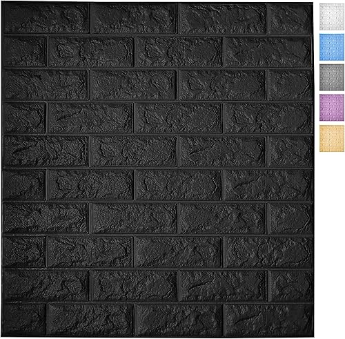 Art3d - Juego de 11 azulejos de pared en 3D para decoración de pared interior, despegar y pegar, papel pintado de ladrillo de espuma y autoadhesivo,