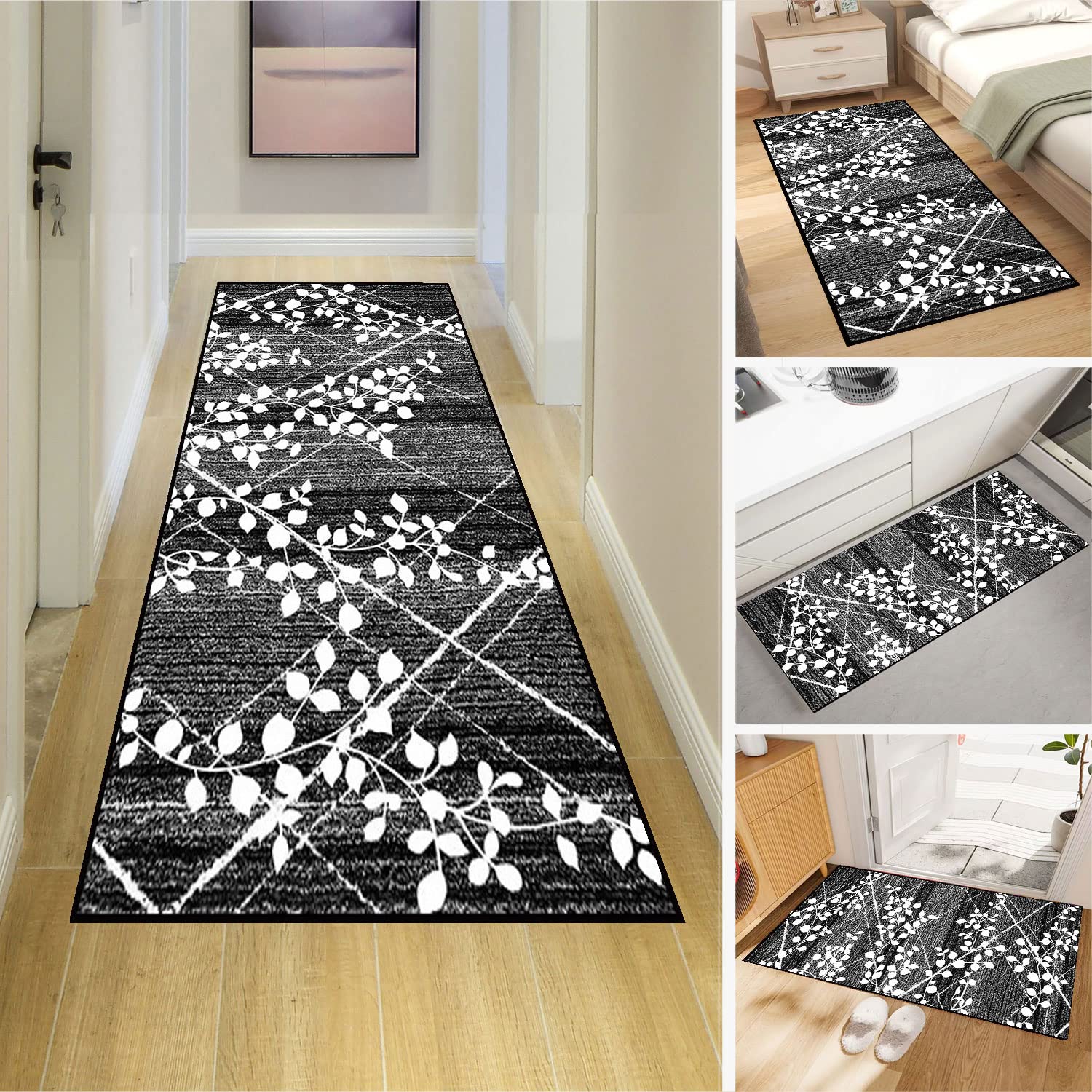 Dmkjdzsw Carpet Runner，Non Slip Backing for Kitchen Floor，Long Hallway Hall Runner Narrow Rugs - Cotton Pile