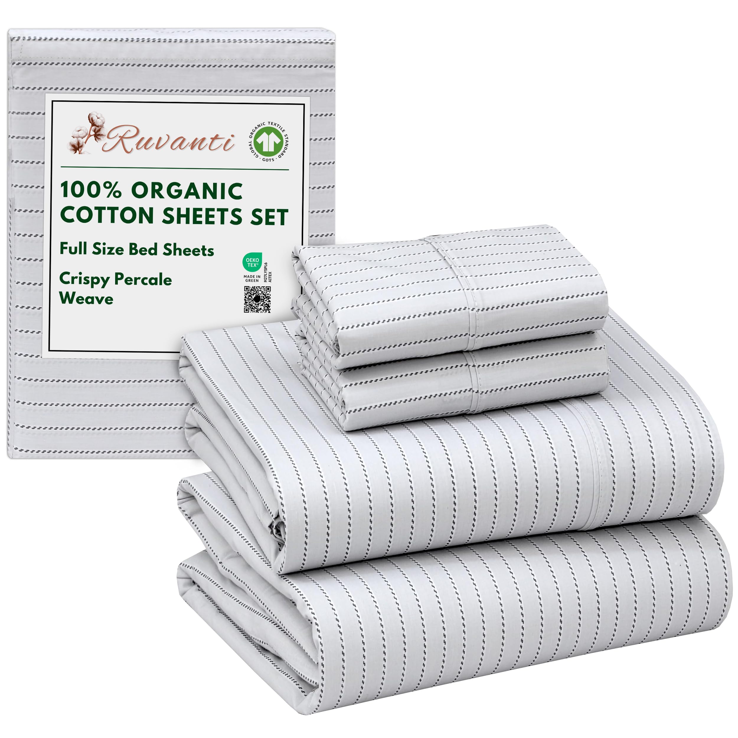 Bare Home Drap-housse 100 % coton biologique pour très grand lit californien - Tissage percale croquant - Léger et respirant - Drap-housse à poches profondes (très grand lit californien, gris