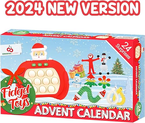 Miniatura 2 de Calendario de Adviento – Paquete de juguetes para la ansiedad, calendario de adviento de cuenta regresiva, con 24 días de sorpresas, para niñas y