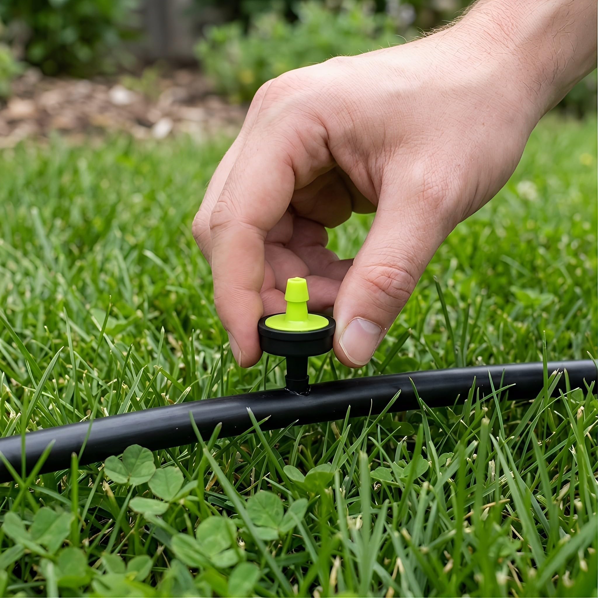 Goteros de Riego Compensación de Presión Conexión Rápida para Suministro Constante de Agua , Plástico Negro , 200 Unidades para Plantas en Macetas y Cultivos