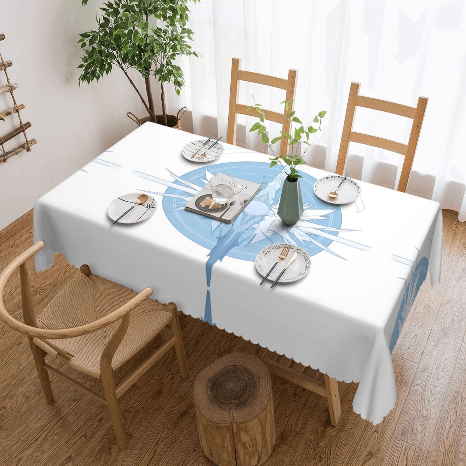 HLBSDM Central Composition Square Lace Tablecloth, 54x72 Inch Restaurant Decorative Tablecloth, Party Banquet Indoor and Outdoor Universal Tablecloth