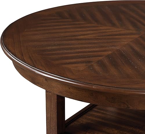 Miniatura 5 de New Classic Furniture Cori - Juego de mostrador redondo de 5 piezas con 1 mesa de comedor y 4 sillas, 42 pulgadas, cereza marrón