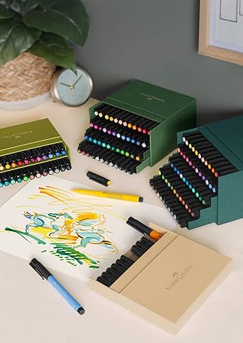 Miniatura 5 de Faber-Castell Art & Graphic Pitt Artist Pen Brush India Ink Pen, multicolor, caja de estudio de 60 unidades, para arte, manualidades, dibujo,