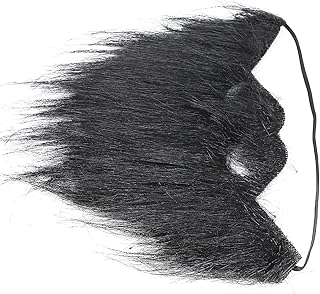 Barba falsa preta, bigode peludo, bigode longo, barbas falsas, fantasia de barba para festa de Natal Halloween