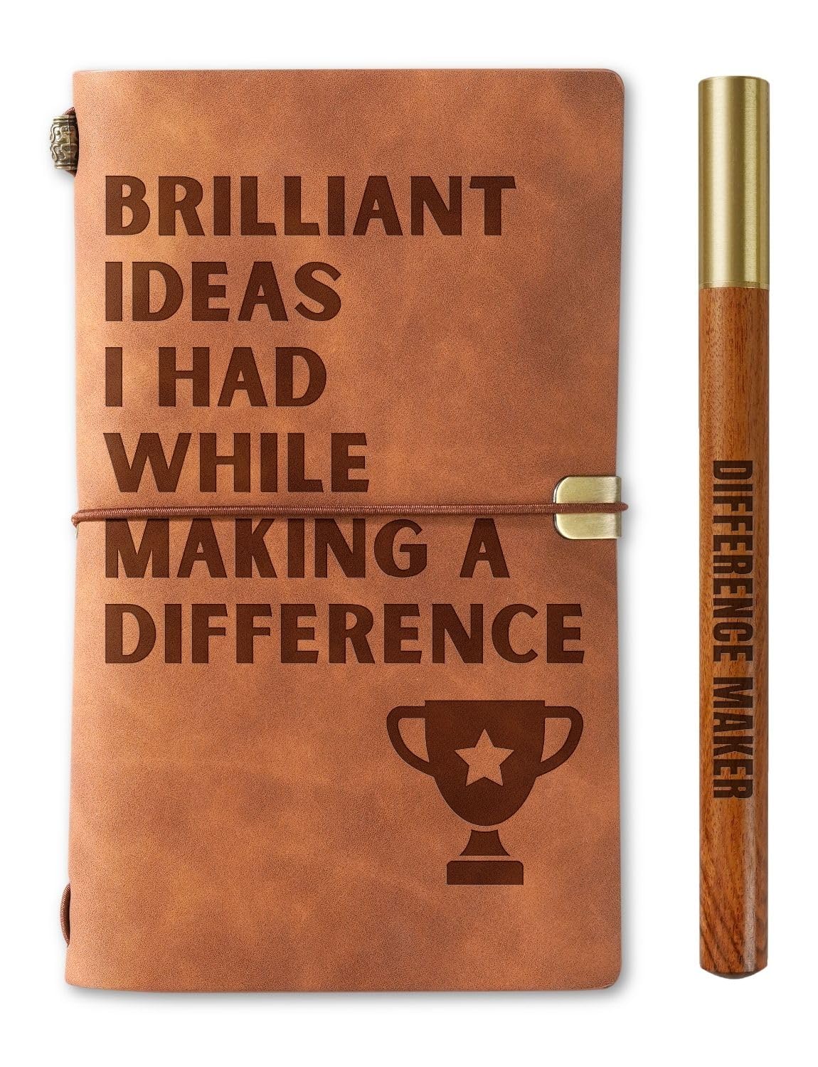 InnoBeta Difference Maker Gifts for Boss Leather Journal Notebook with Pen