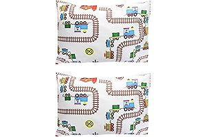 2-Pack Toddler Travel Train Pillowcases for Restful Sleep