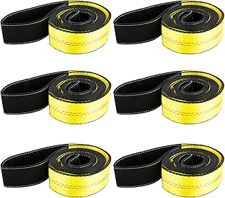 RealPlus 6 Pack Lift Sling Straps 10'x2 15,000 Pound Capacity Heavy Duty Lifting Slings Web Sling Tree Saver Recovery Strap Web Sling Winch Strap