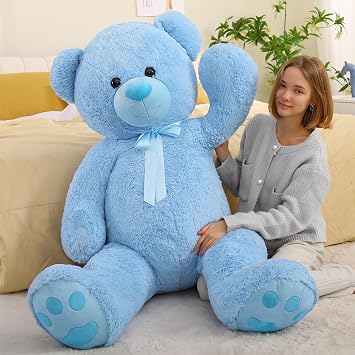 Tezituor Giant Teddy Bear Stuffed Animals Express Your Love, Blue, 5 Feet