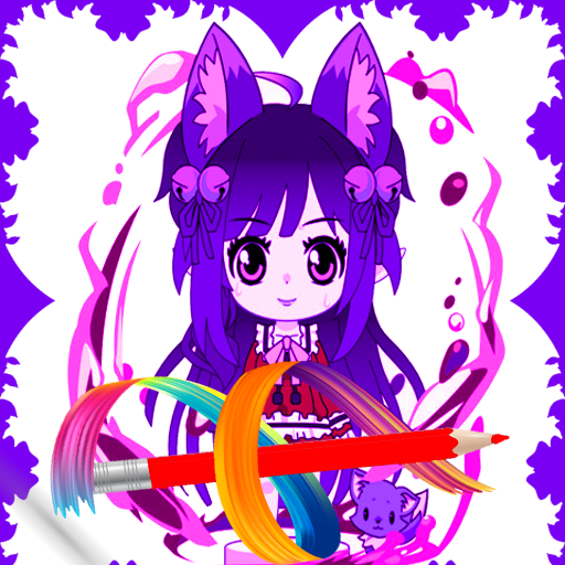 cute gacha girl coloring book