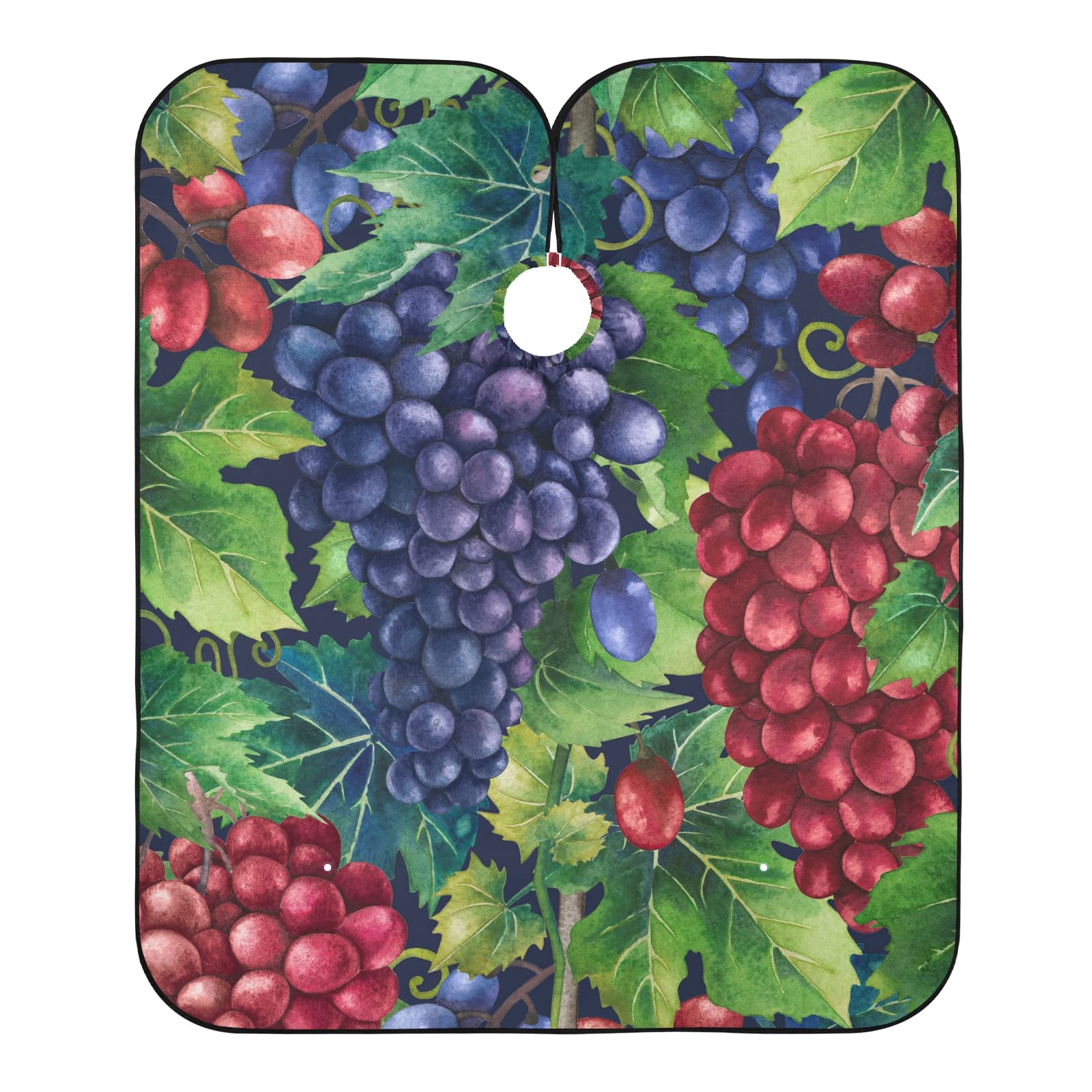 Peluquería Capa Uvas Rojas Y Azules Y Hojas Verdes., Capa De Barbero Profesional Delantal De Peluquero Ligera Capa Barbero Para Hogar Peluquero Cabello