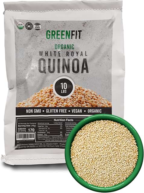 Greenfit Royal Organic White Quinoa | Non-GMO, Gluten-Free, Vegan, and O...