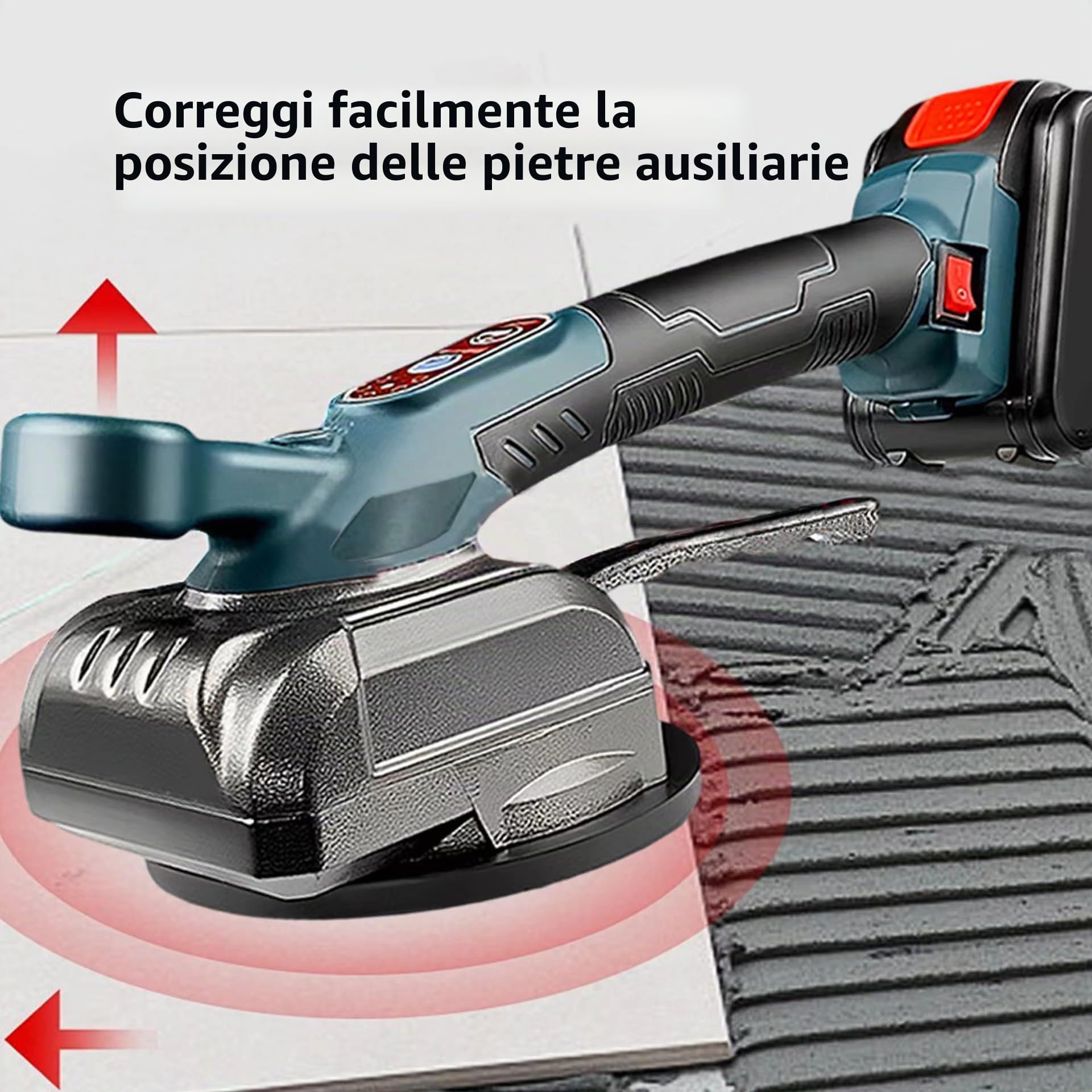 Vibratore per piastrelle a 10 velocità, ventosa 14 cm, 50 kg di assorbimento per piastrelle da 120 x 120 cm (batteria non inclusa)