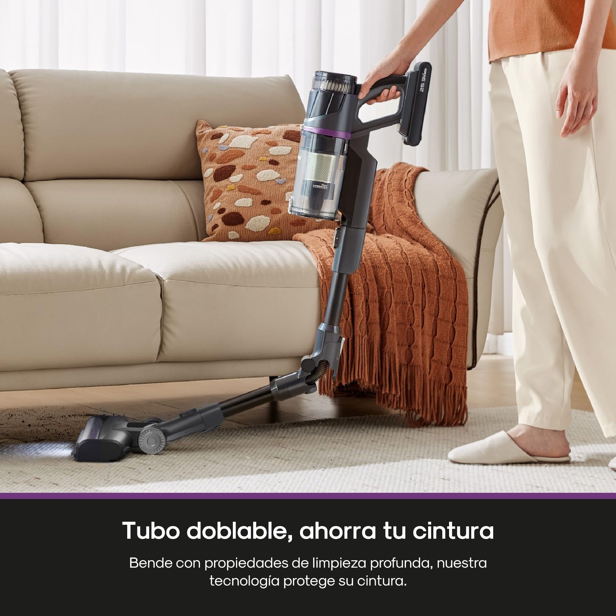 EUREKA ReactiSense 530 Escoba Aspiradora sin Cable 550W 38k Pa Aspirador Escoba Ligero con Tubo Plegable, Portatil y Versátil, 4 funciones en 1, Autonomía 60 min, Iluminación para Suelo Duro, Alfombra