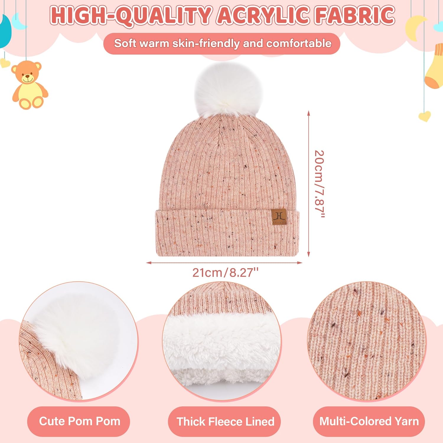 Toddler Kids Winter Hats Gloves Scarfs Beanie Mittens Neck Warmer for 0 6 12 Months 1 2 3 4-8 Year Old Baby Girls Boys Gifts - Image 2