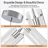 Vista 7 de Lámpara colgante de techo, iluminación LED de cocina, luces colgantes de cristal para isla de cocina, 1 luz integrada para colgar en la cocina