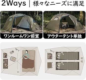 Amazon.co.jp: Naturehike テント 煙突穴付き 2.24kg超軽量 2.8㎡+2.56 Amazon.co.jp: Naturehike テント 煙突穴付き 2.24kg超軽量 2.8㎡+2.56