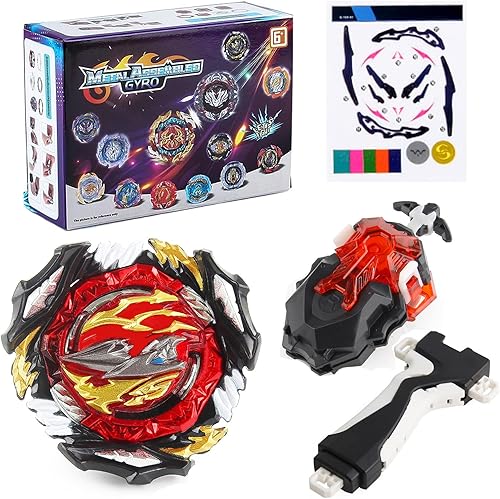 Zelzen Bey Burst Blade Gyro juguete, Bey Metal Fusion Spinning Battling Top Blades con lanzador de cuerda y asa, juegos de lucha de cumpleaños para
