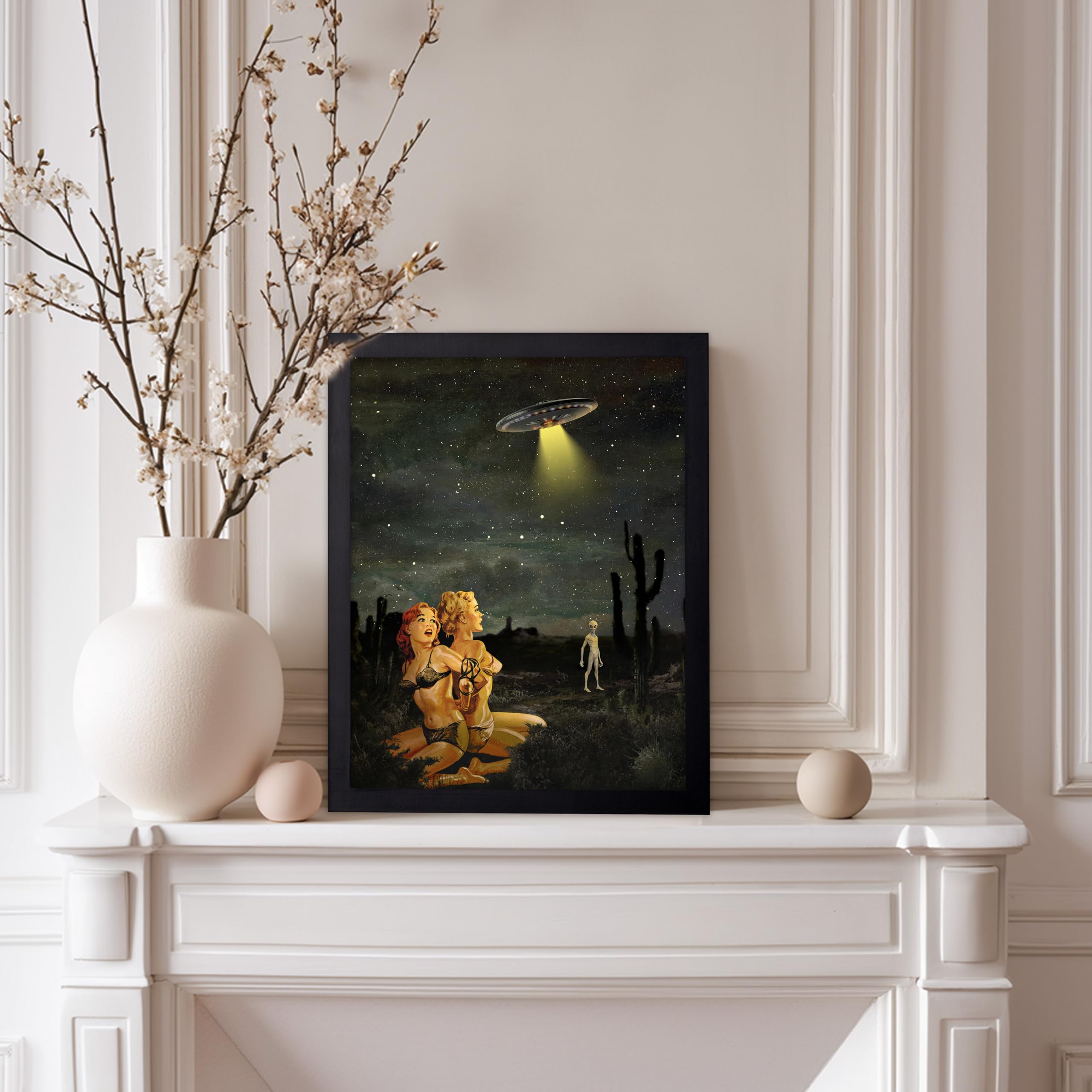 Poster Master – Stampa Artistica Con Alieno E Pin-Up Retrò – Arte Ufo E Cosmica – 20x25 Cm – Senza Cornice - 3