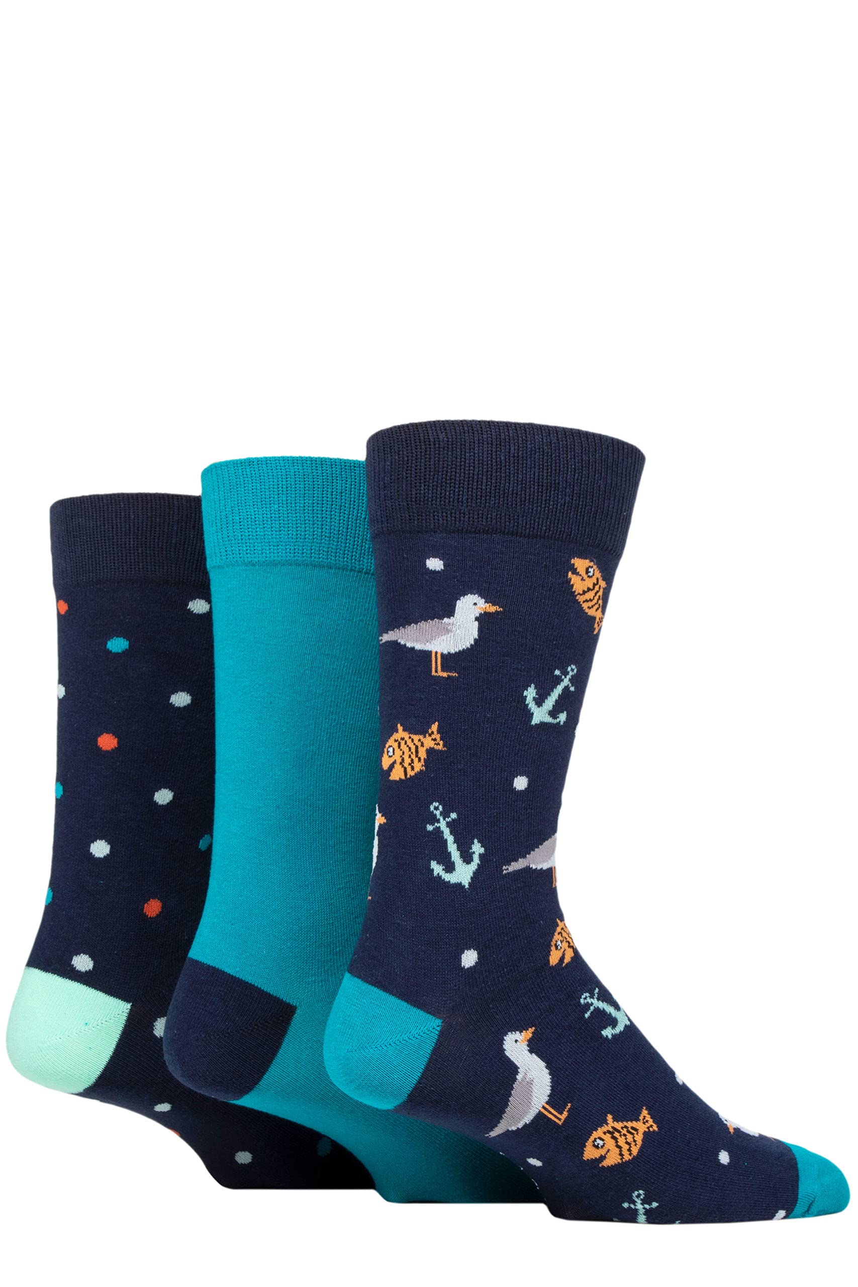 Wildfeet Mens Novelty Patterned Cotton Socks Pack of 3