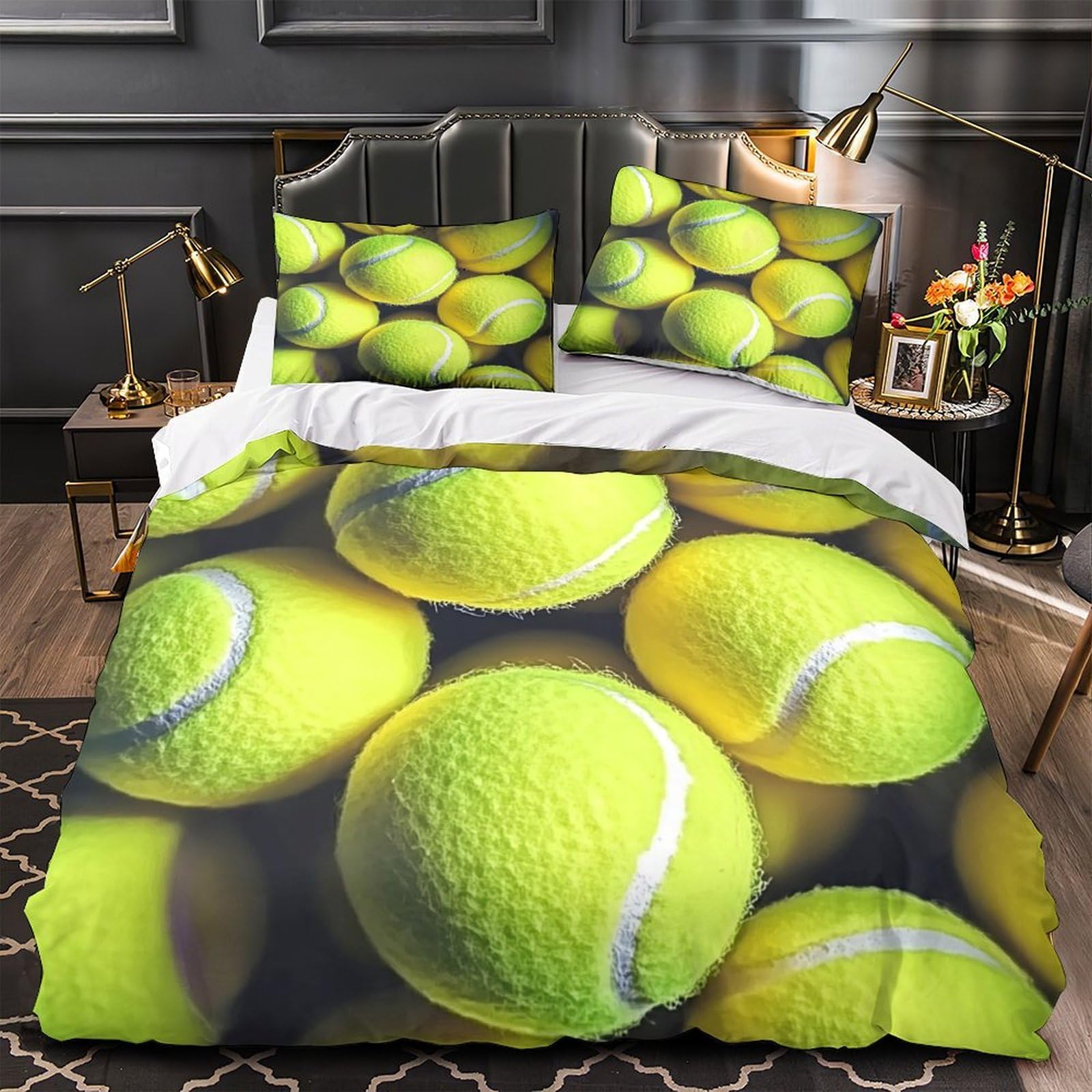 Balles de tennis parure lit microfibre douce fermeture éclair sans repassage