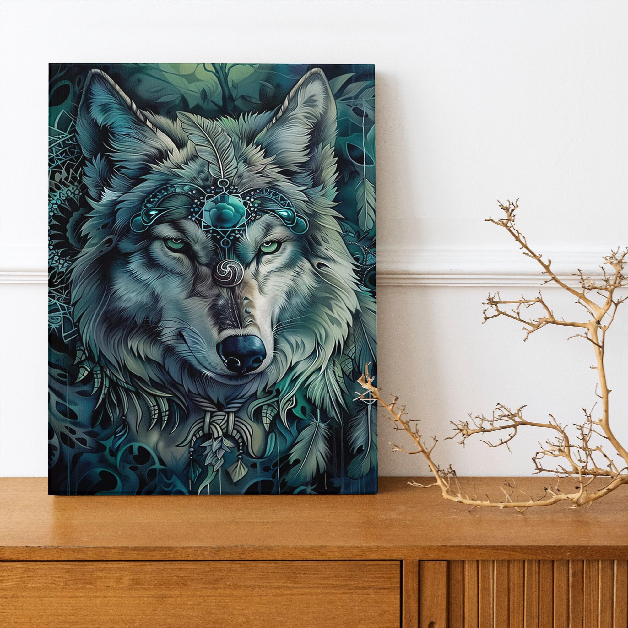 Amazon.com: Wolf wall art Pack Of 1 Tribe Style Cool Designs